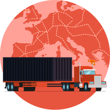 Road freight illustration