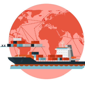Ocean freight illustration